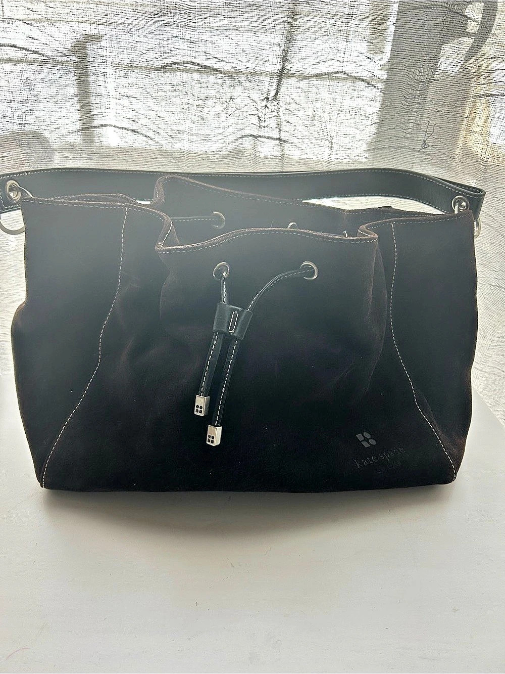 Kate Spade Leather-Look Hobo Bag in Black & Brown
